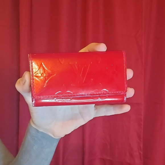 Louis Vuitton Shiny Monogram Red Key Holder Wallet - Picture 1 of 8